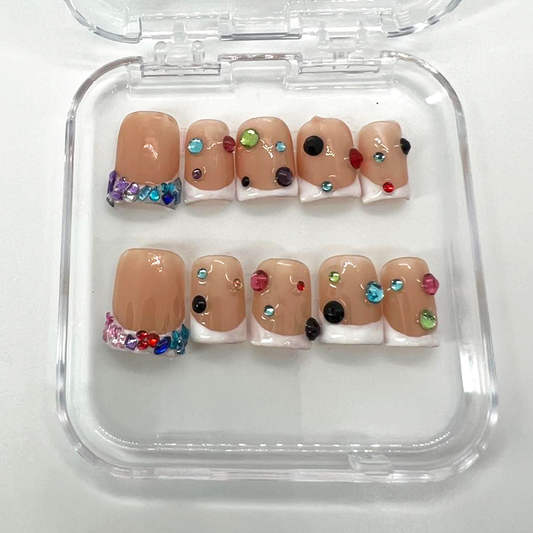 Jeweled Press On Nails